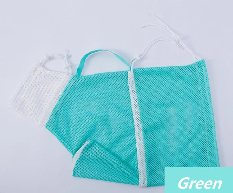 Sac de toilettage en filet pour chat, coloris turquoise