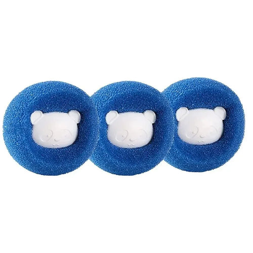 Lot de 3 attrape-poils bleus pour lave-linge
