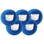 Lot de 5 attrape-poils bleus pour lave-linge