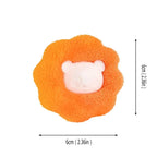 Dimensions de l’attrape-poils orange : 6 × 6 cm