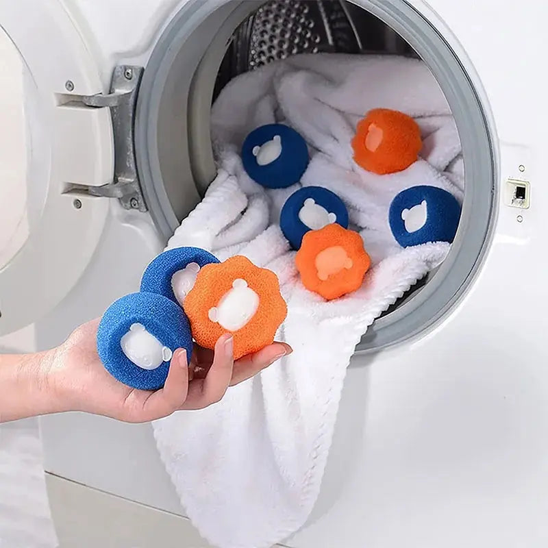 Placez les boules dans le tambour avec le linge, puis lancez le lavage