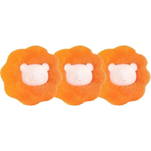 Lot de 3 attrape-poils orange pour lave-linge