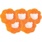 Lot de 5 attrape-poils orange pour lave-linge