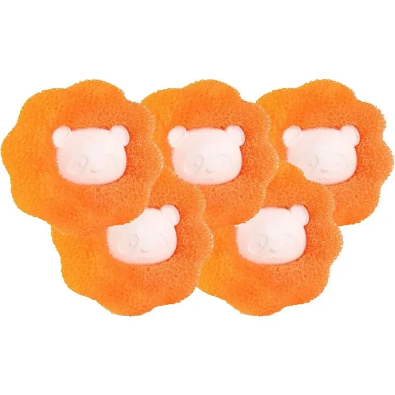 Lot de 5 attrape-poils orange pour lave-linge