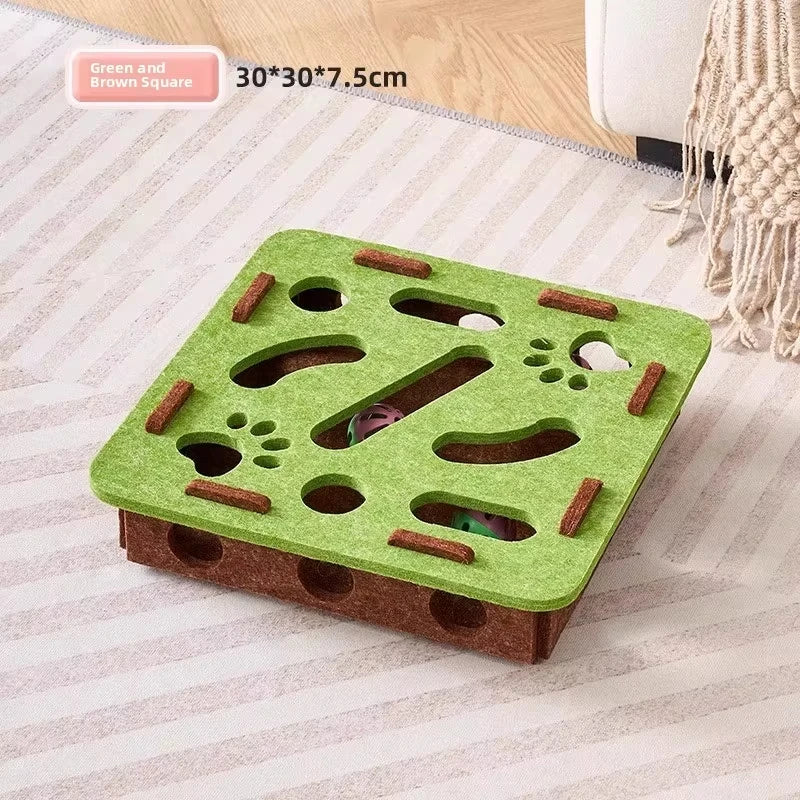 Boîte de jeu en feutre carrée, coloris vert