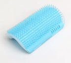 Brosse d’angle pour chat, coloris bleu clair