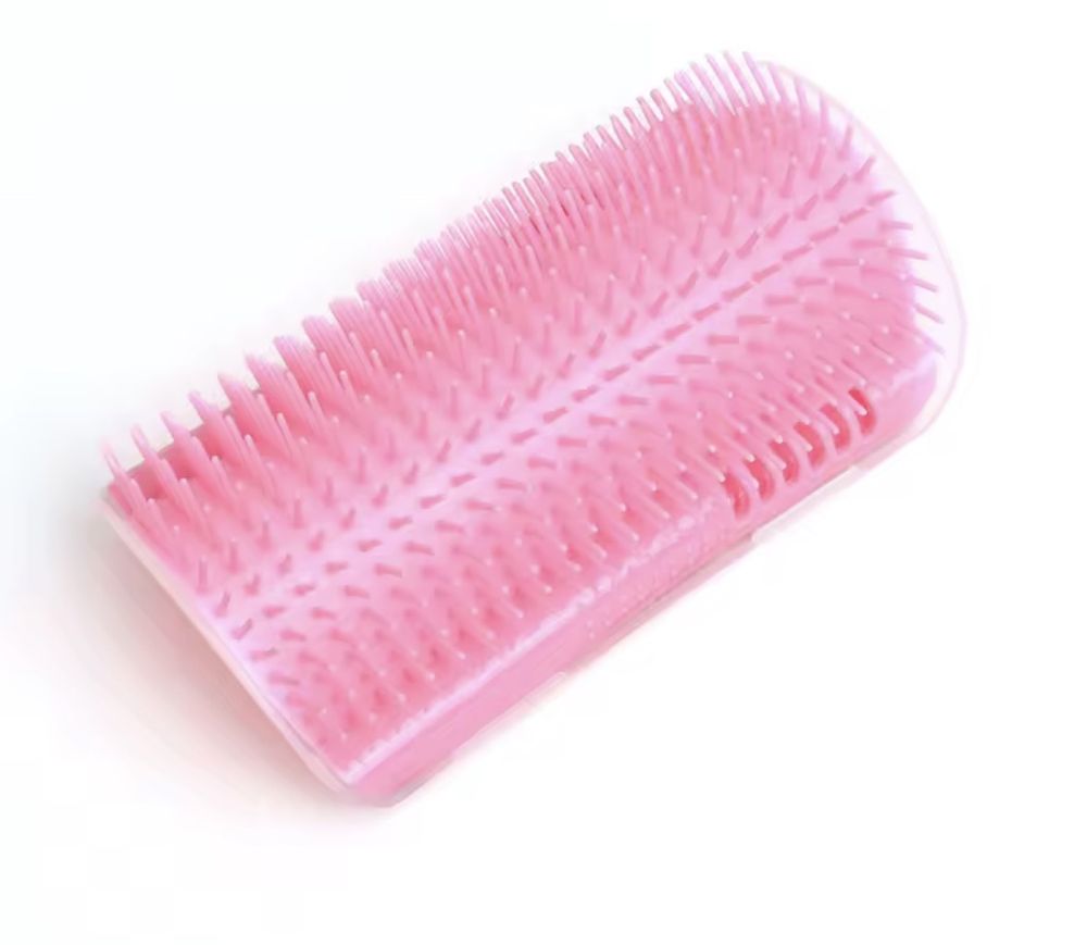Brosse d’angle pour chat, coloris rose