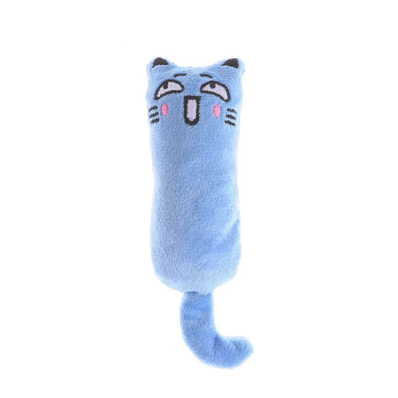 Jouet à l’herbe à chat en peluche, coloris bleu