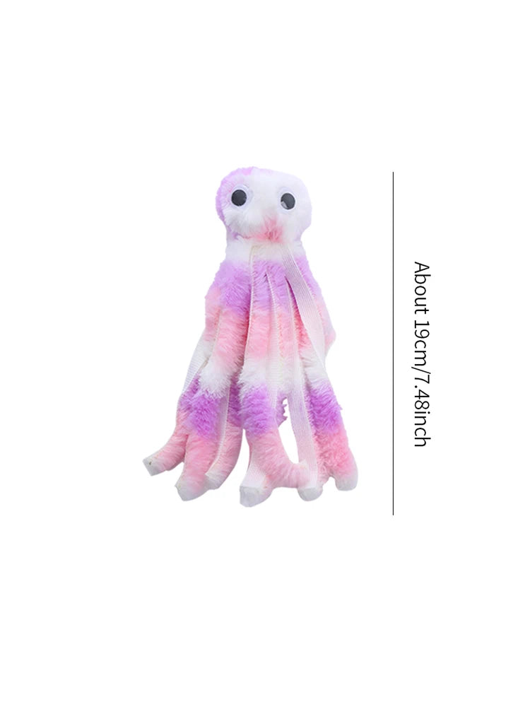 Pieuvre en peluche multicolore, environ 19 cm